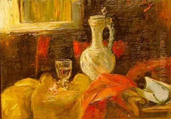 Verre Et Carafe by Gustave Francois Lasellaz