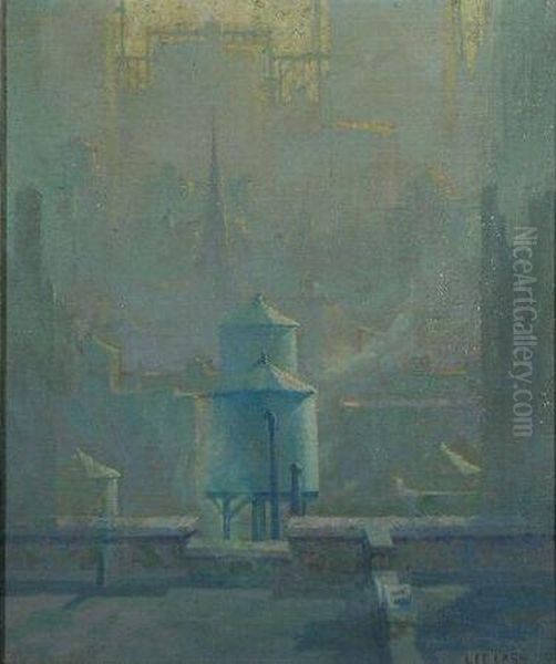 Water Towers, New York City Oil Painting by Lee Lash