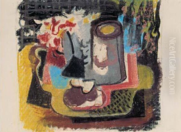 Nature Morte Avec Vase De Fleurs (1937) Oil Painting by Jean Lasne