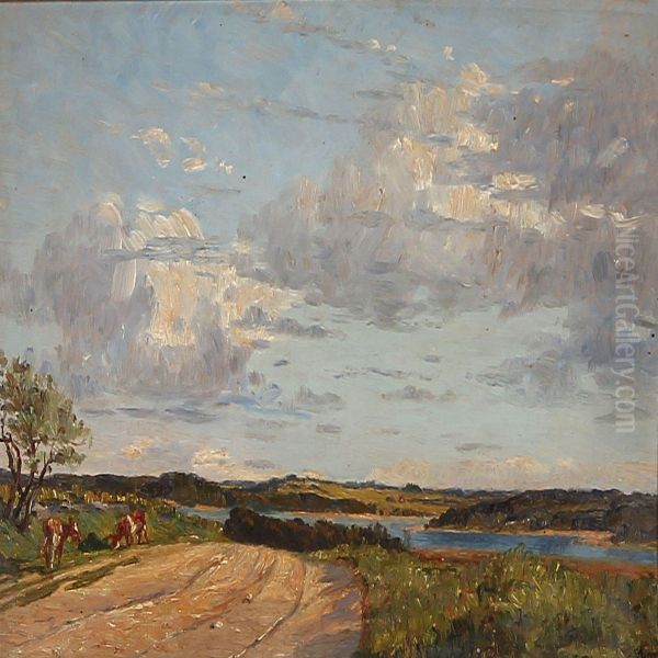 Landscape From Skarritso, Denmark Oil Painting by Aksel Martin Lassen