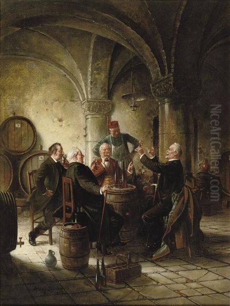 The Wine Tasting Oil Painting by Hans August Lassen