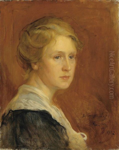 Portrait Of Miss Constance Ellen Guinness Oil Painting by Philip Alexius De Laszlo