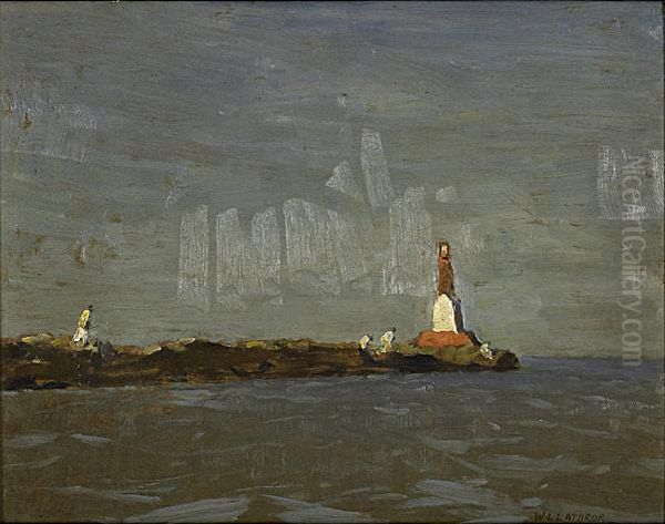 Chesapeake Beacon Oil Painting by William Langson Lathrop