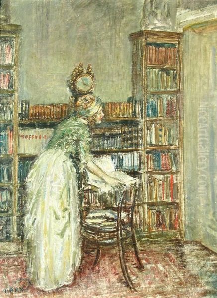 In The Library Oil Painting by Mark Latos