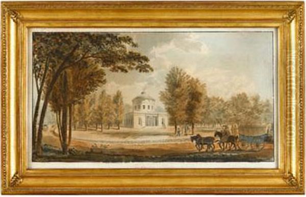 The Center Square Pump House Oil Painting by Benjamin Henry Latrobe