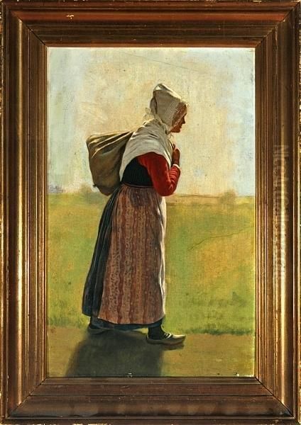 A Peasant Wife From Lolland Island, Denmark Oil Painting by Ernst Laub