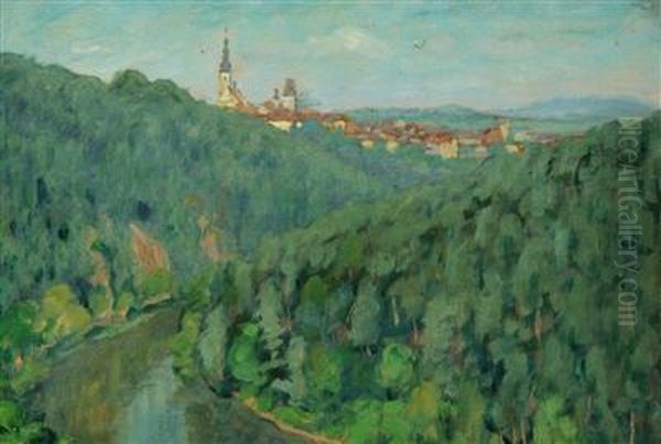 A View Of Tabor Oil Painting by Richard Lauda