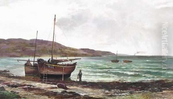 Greenock Fishing Boats, West Coast Oil Painting by Charles James Lauder