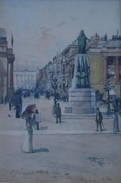 The Guards' Monument, Waterloo Place, St. James Oil Painting by Charles James Lauder