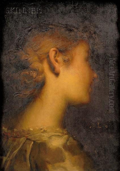 Portrait Of A Young Lady In Profile Oil Painting by Desire Francois Laugee