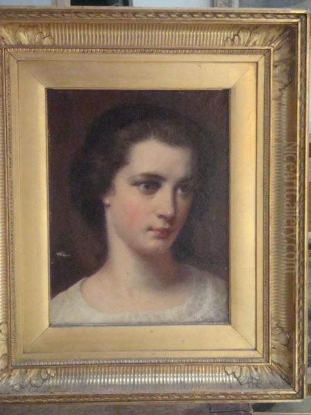 Portrait De Jeune Femme Oil Painting by Jean Francois Hyacinthe Jules Laure