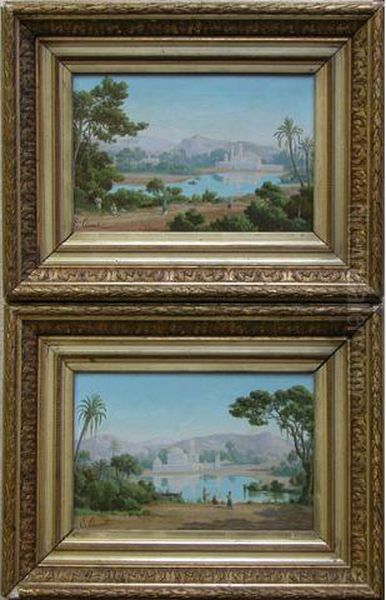 Paysages D'afrique Du Nord Oil Painting by Emmanuel Joseph Lauret