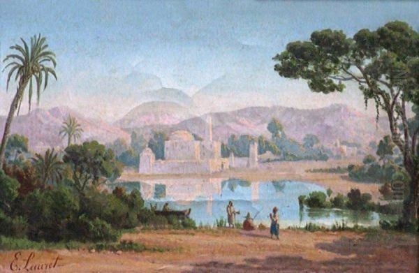 Halte Pres De La Riviere Du Marabout Oil Painting by Emmanuel Joseph Lauret