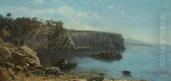  Barques De Pecheurs En Baie D'alger  Oil Painting by Francois Lauret