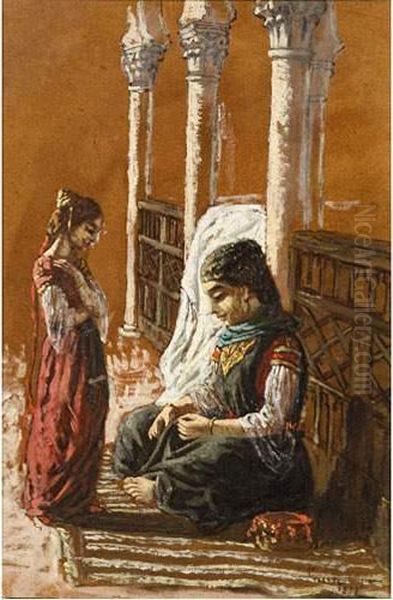 Jeune Orientale. Oil Painting by Francois Lauret