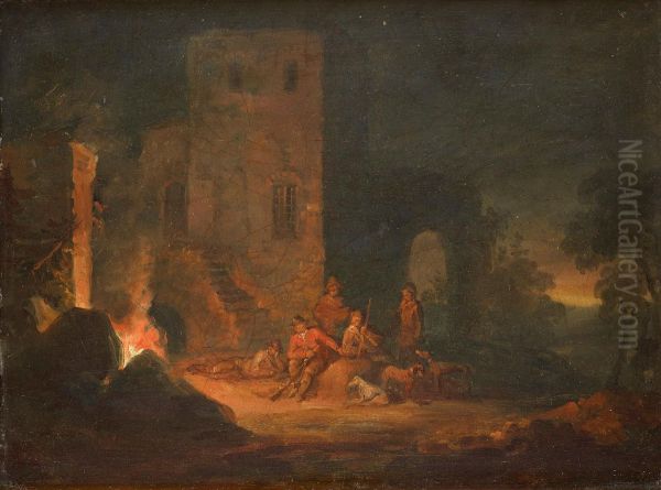 Fellowship By The Campfire Oil Painting by Alexander Laureus