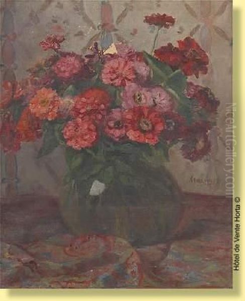 Bouquet De Fleurs Oil Painting by Armand Laureys