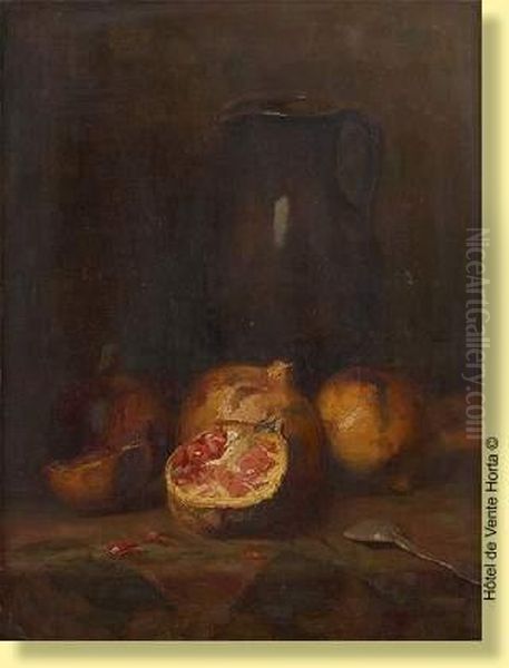 Nature Morte Aux Grenades Oil Painting by Armand Laureys