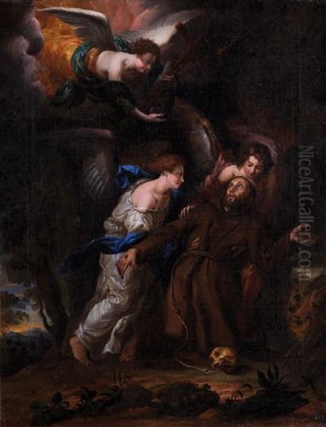 Estasi Di San Francesco Oil Painting by Cirlce Of Filippo Lauri