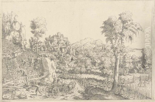 Landscape With A Vineyard Oil Painting by Hans Sebald Lautensack