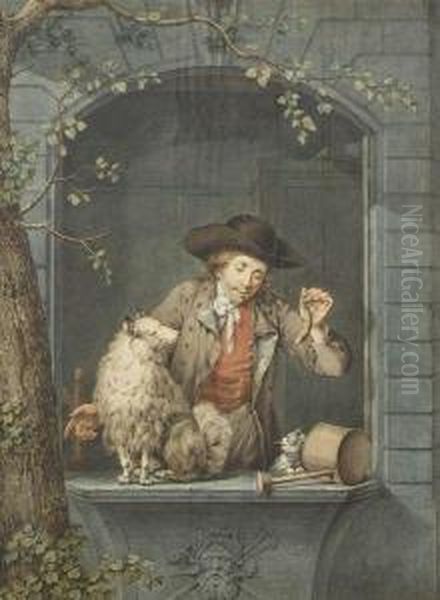 Repos Du Chien Et Du Chat Oil Painting by Jacobus Johannes Lauwers