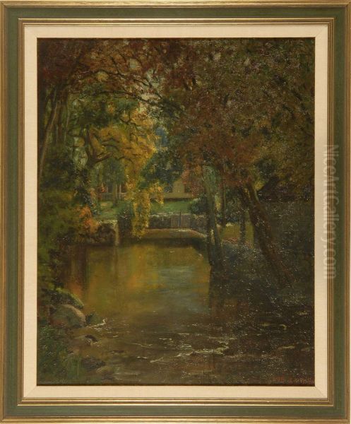 Old Mill Pond (near Cummington, Mass) Oil Painting by William Lavalley