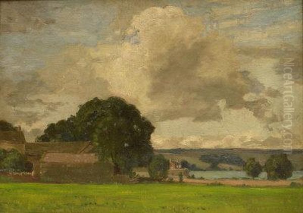 Farm And Landscape Oil Painting by John Holmes Laver