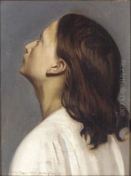 Study Of A Youth Oil Painting by Claudius Lavergne