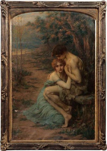 Dafne E Cloe Oil Painting by Georges Aug. Elie Lavergne