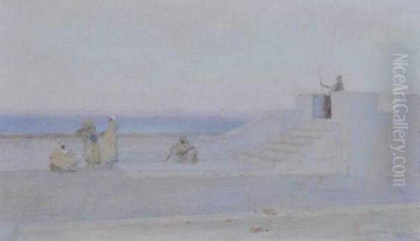 Arabs On The Battlements Of Tunis Oil Painting by John Lavery