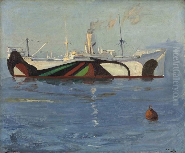 Dazzle A Mystery Ship Oil Painting by John Lavery