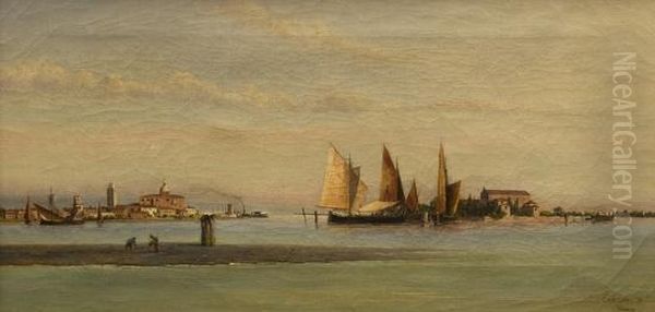 Venezia, Vele In Laguna Oil Painting by Giovanni Lavezzari