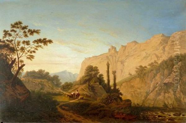 Paysage Au Muletier Oil Painting by Louis Brice Lavie