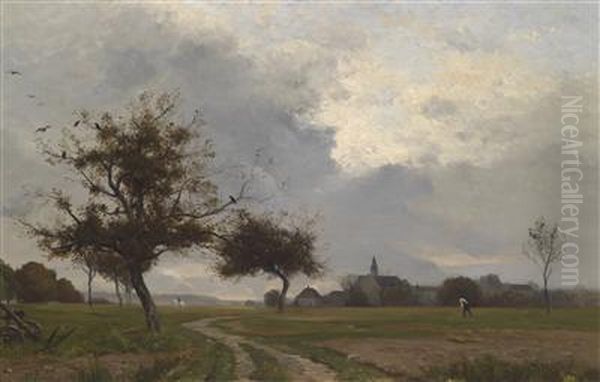 In The Field Oil Painting by Eugene Antoine Samuel Lavieille