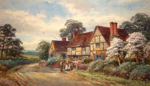 Shere, 
Surrey Oil Painting by Harold Lawes