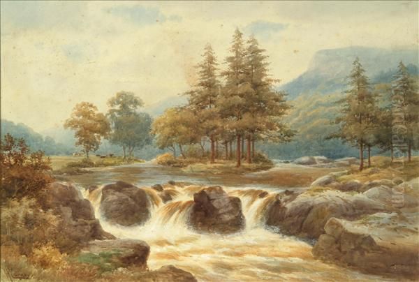 A Rocky River Oil Painting by Harold Lawes