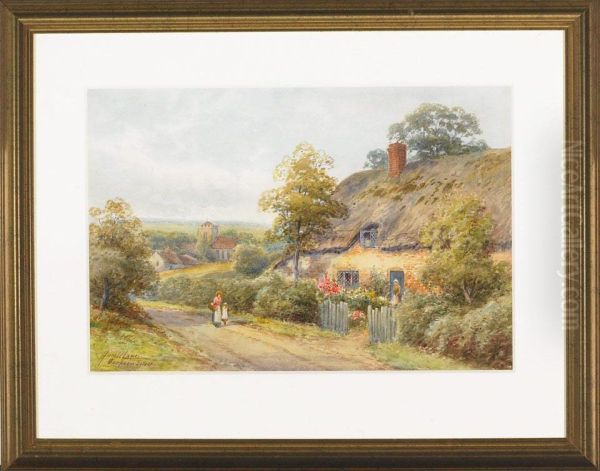 Burpham, Sussex; A Kentish Cottage Oil Painting by Harold Lawes