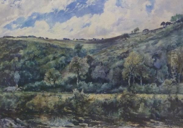 River Valley Landscape With Cottage Oil Painting by Cecil Gordon Lawson