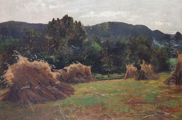 Harvest Field Oil Painting by Cecil Gordon Lawson