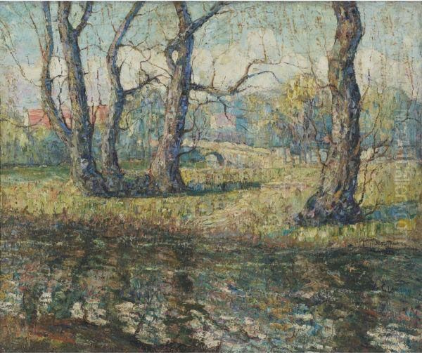 Old Willows Oil Painting by Ernest Lawson