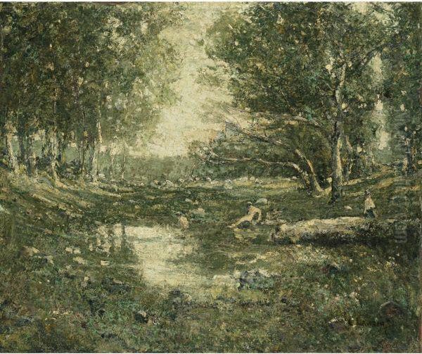 Bathers, Woodland Oil Painting by Ernest Lawson