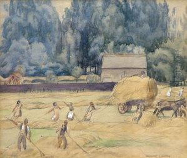 The Hay Makers Oil Painting by Margaret Lawson