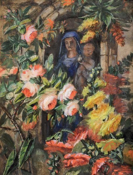 Peintre De Fleurs A Lyon Oil Painting by Jean-Pierre Lays