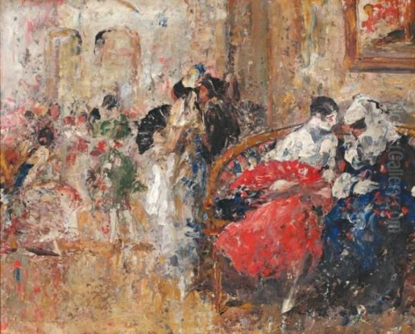 Le Bal Masque Oil Painting by Emilian Lazarescu