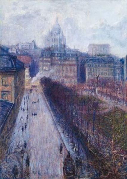 Place D'anvers, Vue Du Sacre Coeur Oil Painting by Alexander Ivanovich Lazhechnikov