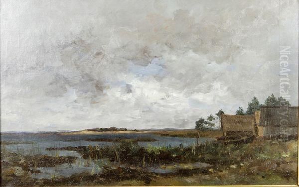 Paysage A L'etang Oil Painting by Le Calveau