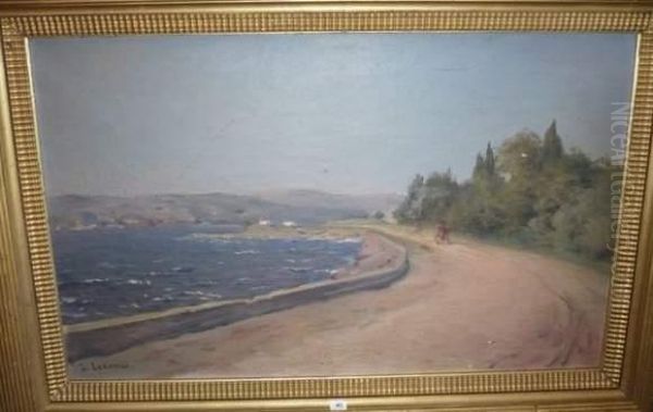 Route Au Bord De La Mer Oil Painting by Louis Le Camus