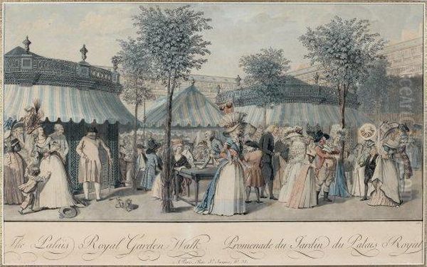 Promenade Du Jardin Du Palais-royal Oil Painting by Philibert-Louis Debucourt