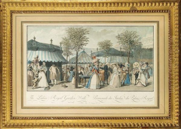 Promenade Du Jardin Du Palais Royal Oil Painting by Philibert-Louis Debucourt