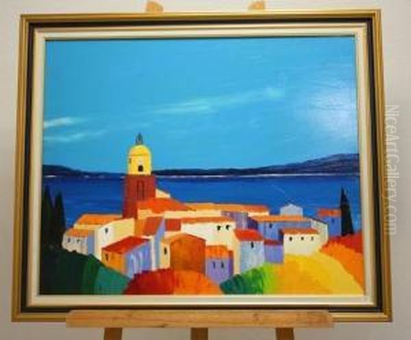 St Tropez Oil Painting by Adolf Le Comte